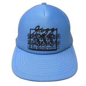 Jazz New Orleans Style Snapback Trucker Hat Blue One Size Speedway
